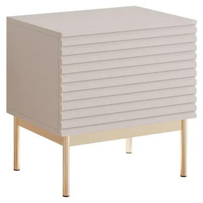 Produktbild von Selsey Linearis - Nachttisch mit LED, Kaschmirgrau 46 cm