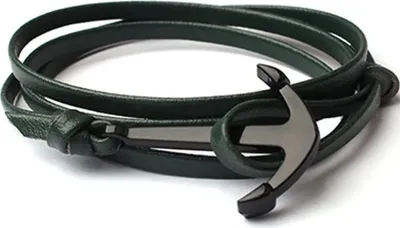 Produktbild von Elegantes Armband Norbert - Grün mit Anker-Element für Herren KP34386