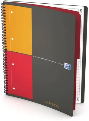 Obrázok produktu pre Oxford Activebook, Čierna, A4, 80 listy, Štvorcový papier