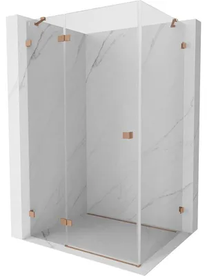 Obrázek produktu pro Mexen Lunar sprchový kout s otevíracími levými dveřmi 85 x 90 cm, transparentní, kartáčovaná měď - 834-085-090-65-00-L