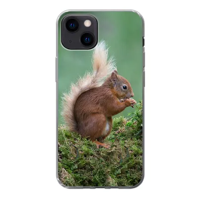 Produktbild von MuchoWow® Handyhülle Schutzhülle Hülle für iPhone 13 mini Eichhörnchen - Wald - Moos Silikon Softcase Handy Hülle - Softcase
