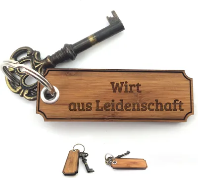 Produktbild von Mr. & Mrs. Panda Schlüssel Anhänger Wirt - Bambus - Geschenk, Taschenanhänger, schutzengel, Abschied, Gravur, Schlüsselanhänger Für Damen, Gratulation, Rente, Geschenke