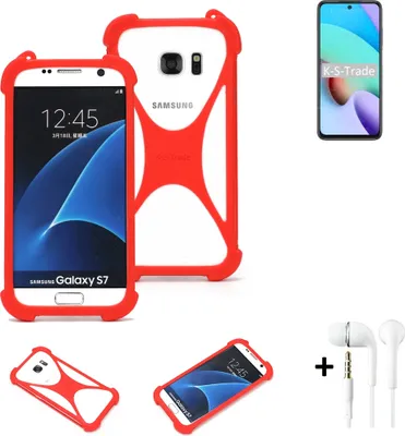 Produktbild von Handy-hülle + Kopfhörer kompatibel mit Xiaomi Redmi 10 2022 Schutz-hülle Bumper Silikon Schutz Hülle Cover Case Silikoncase Silikonbumper TPU