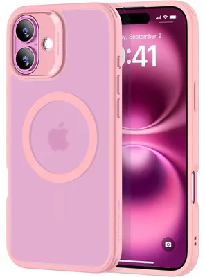 Obrázek produktu pro Ochranný kryt pro iPhone 16, kompatibilní s MagSafe, nárazuvzdorný, matná růžová barva