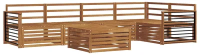 Imagen del producto de vidaXL Juego de sofás de exterior, 6 piezas, color natural