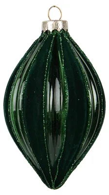 Produktbild von Clayre & Eef Weihnachtskugel Ø 7x12 cm Grün Glas
