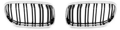 Kühlergrill DOPPELRIPPE Chrom Schwarz Glanz für BMW 3er E90 LCI Facelift 2008-11 – Produktansicht