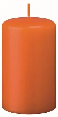Produktbild von Flachkopf-Stumpenkerzen Karotte Dunkel-Orange 100 x Ø 50 mm, 12 Stück