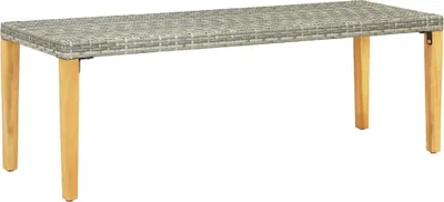 Obrázok produktu pre Záhradná lavička sivá 80 cm polyratanová