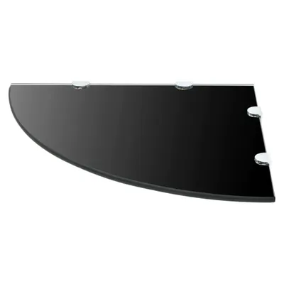 Immagine prodotto di Scaffali Angolari 2 pz Supporti Cromati e Vetro Nero 45x45 cm