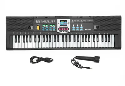 Produktbild von 61Key Mini E-Piano Schwarz Multifunktionales Studiospielzeug mit Mikrofon für Anfänger