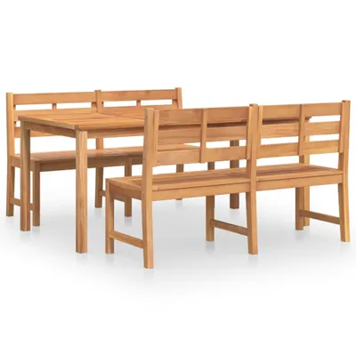 Produktbild von vidaXL 3-tlg. Garten-Essgruppe Massivholz Teak