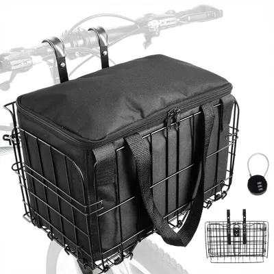 Produktbild von Cargo - Klappbarer Fahrradkorb mit faltbarer Metalltasche Schwarz