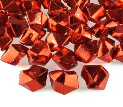Produktbild von Kristall Eis 25 mm Rot-Metallic 50 Stück Deko Steine Kristalle Acryl