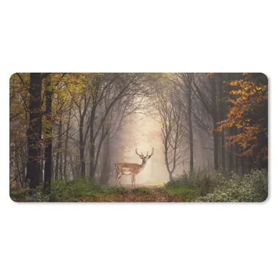 Produktbild von MuchoWow® Mauspad Mousepad Hirsch - Baum - Wald 60x30 cm - Mousepads - Maus Mat - Pad - Mausunterlage - Nachhaltig