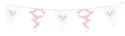 Produktbild von Ootje Kadootje Wimpelkette Stern / Herz Babygirl | Wanddekoration Babyzimmer