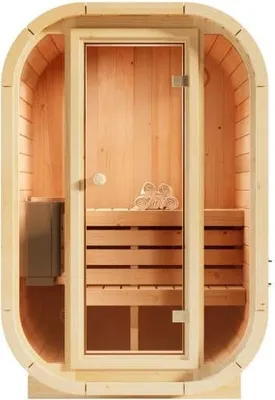 Produktbild von FinnTherm Innensauna Ellipso S, Sauna mit Glasfront, 42 mm Wandstärke, 2 Personen