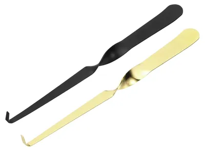 2er-Set Dochtlöscher für Kerzen, schwarz/gold, 19,5 cm