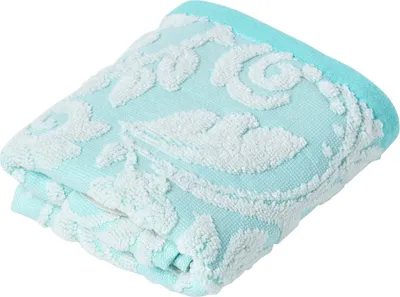 Obrázek produktu pro HOMESCAPES Ručník pro hosty s damaškovým vzorem 100% turecká bavlna 600g/m² - tyrkysově modrý