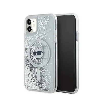 Obrázok produktu pre Karl Lagerfeld Liquid Glitter Choupette Head MagSafe puzdro pre iPhone 11 / Xr - číre