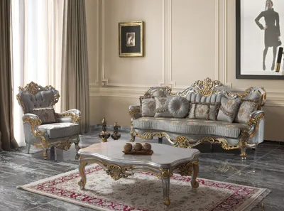 Produktbild von Luxus Polstersofa Sofagarnitur Komplette Couchgarnitur Grau Stoffsofa