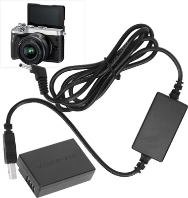Image de Câble USB 55,5 V, alimentation mobile, coupleur CC, LPE17, batterie factice pour Canon M3, M5, M6