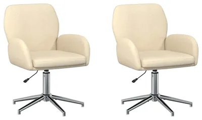 Immagine prodotto di vidaXL, sedie da ufficio, 2 pezzi, 54 x 58 x 90 cm, colore crema, rivestimento in tessuto