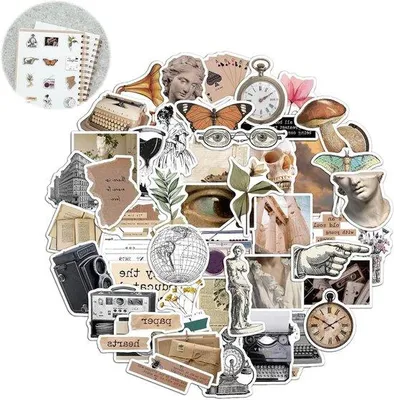 Produktbild von Retro Kunststicker Dekoration 50 Stück für Scrapbook Laptop