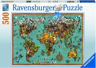 Image de Ravensburger 15043 Ravensburger Antike Schmetterling-Weltkarte Puzzle 500 Teile