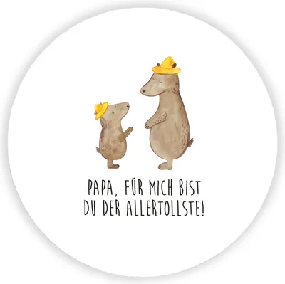 Produktbild von Mr. & Mrs. Panda magnet Bären mit Hut - Weiß - Geschenk, Papa, Paps, Muttertag, Vatertag, zettelhalter, Familie, für pinwand, whiteboardmagnet, Kühlschrankmagnet