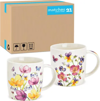 Image de Tasses à café Set de 36 tasses Printemps Été Fleurs