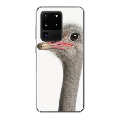 Produktbild von MuchoWow® Handyhülle Schutzhülle Hülle für Samsung Galaxy S20 Ultra Strauß - Tiere - Kinder - Jungen - Mädchen - Vogel Silikon Softcase Handy Hülle - Karteninhaber