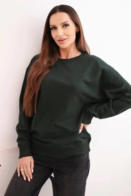 Productafbeelding van Kesi dames sweatshirt met capuchon, model Krelock, donkergroen, maat M