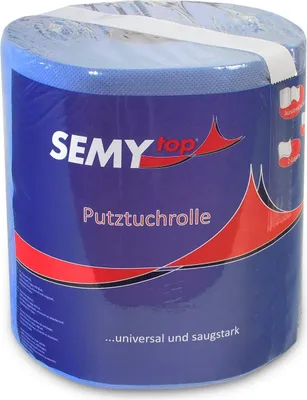 Produktbild von SemyTop Handtuchrolle, blau, 2-lagig, Zellstoff, 6 Rollen mit Tragegriff