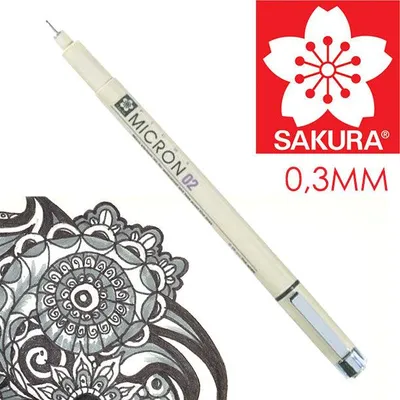 Produktbild von Sakura Pigma Micron Fineliner Black 0,20–0,50 mm - 02 - 0,30 mm