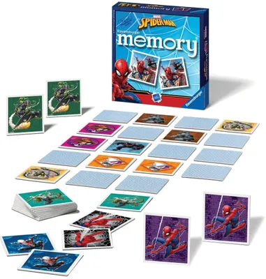 Produktbild von Ravensburger Marvel Spiderman Mini Memory Game - Matching Picture Snap Pairs Gam