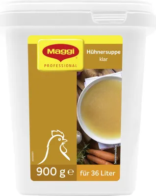 Image de Maggi Soupe claire au poulet, intense et corsée, grand emballage pour gastro 900g
