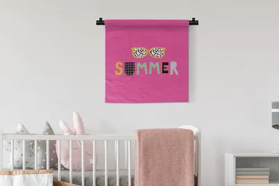 Produktbild von MuchoWow® Wandteppich Wandbehang Sommer - Sonnenbrille - Zitat 60x60 cm Tapisserie Dekoration Wandtuch - Dekorationen - Wand Decke