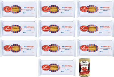 Produktbild von 10x Russo Tripoline N°82 Hartweizengrieß Pasta,100% Italienischer Weizen,500g-Packung + Italian Gourmet Polpa di Pomodoro 400g Dose