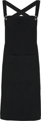 Obrázok produktu pre Premier Workwear PR129 | Baristická zástera s krížom - dĺžka 86 cm a šírka 72 cm - farba: čierna - veľkosť: jedna veľkosť