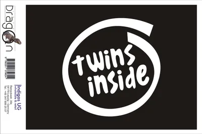 Produktbild von Aufkleber / Autoaufkleber - JDM / Die cut / Auto / OEM - Twins Inside - 120x120 mm weiß - Heckscheibe / Heckscheibenaufkleber