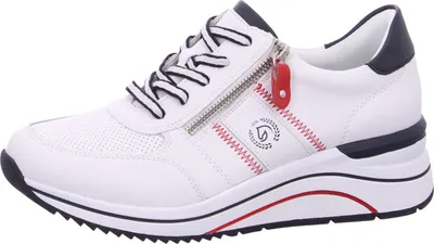 Produktbild von Remonte Damen Sneaker cool und sportlich in Glattleder Reißverschluss D0T04, Größe:38 EU, Farbe:Weiß