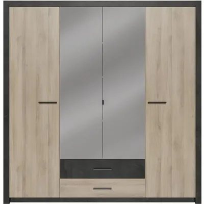 Produktbild von CALICOSY - Viertüriger Kleiderschrank mit 2 Schubladen L198 cm - EDGE