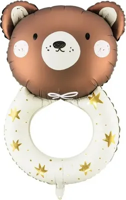 Image de KIK KX4559 Ballon en plastique Ourson hochet 45 cm x 67 cm