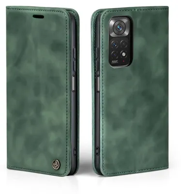 Produktbild von Handy Hülle für Xiaomi Redmi Note 11 Klapphülle Bookcase Flip Cover Handy Tasche Etui Farbe: Grün