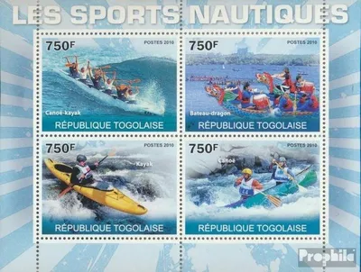 Produktbild von Briefmarken Togo 2010 Mi 3659-3662 Kleinbogen (kompl. Ausgabe) postfrisch Wassersport