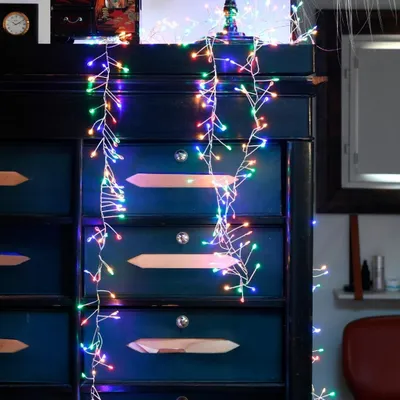 MicroLED Lichterkette, Cluster, 9 m, warmweiß, IP44, 800 LEDs