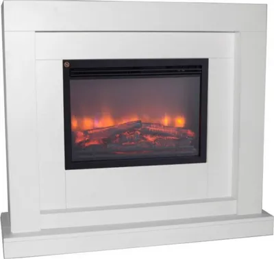 Zdjęcie produktu dla Casa Padrino kominek elektryczny biały styl antyczny barok secesja szer. 110 x wys. 95 x gł. 34 cm ModG2 - kominek elektryczny - kominek do salonu