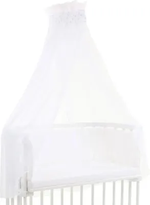 Produktbild von babybay Himmel Piqué mit Band passend für alle Modelle, weiß Sterne perlgrau