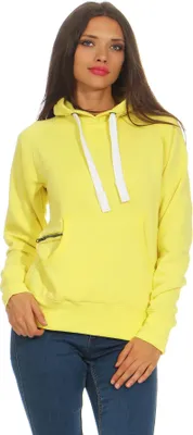 Produktbild von Mivaro Damen Kapuzenpullover mit Kängurutasche und Reißverschlusstäschchen weich innen gefüttert aus Baumwolle Regular Fit Hoodie für Freizeit Arbeit und Alltag in vielen Farben
